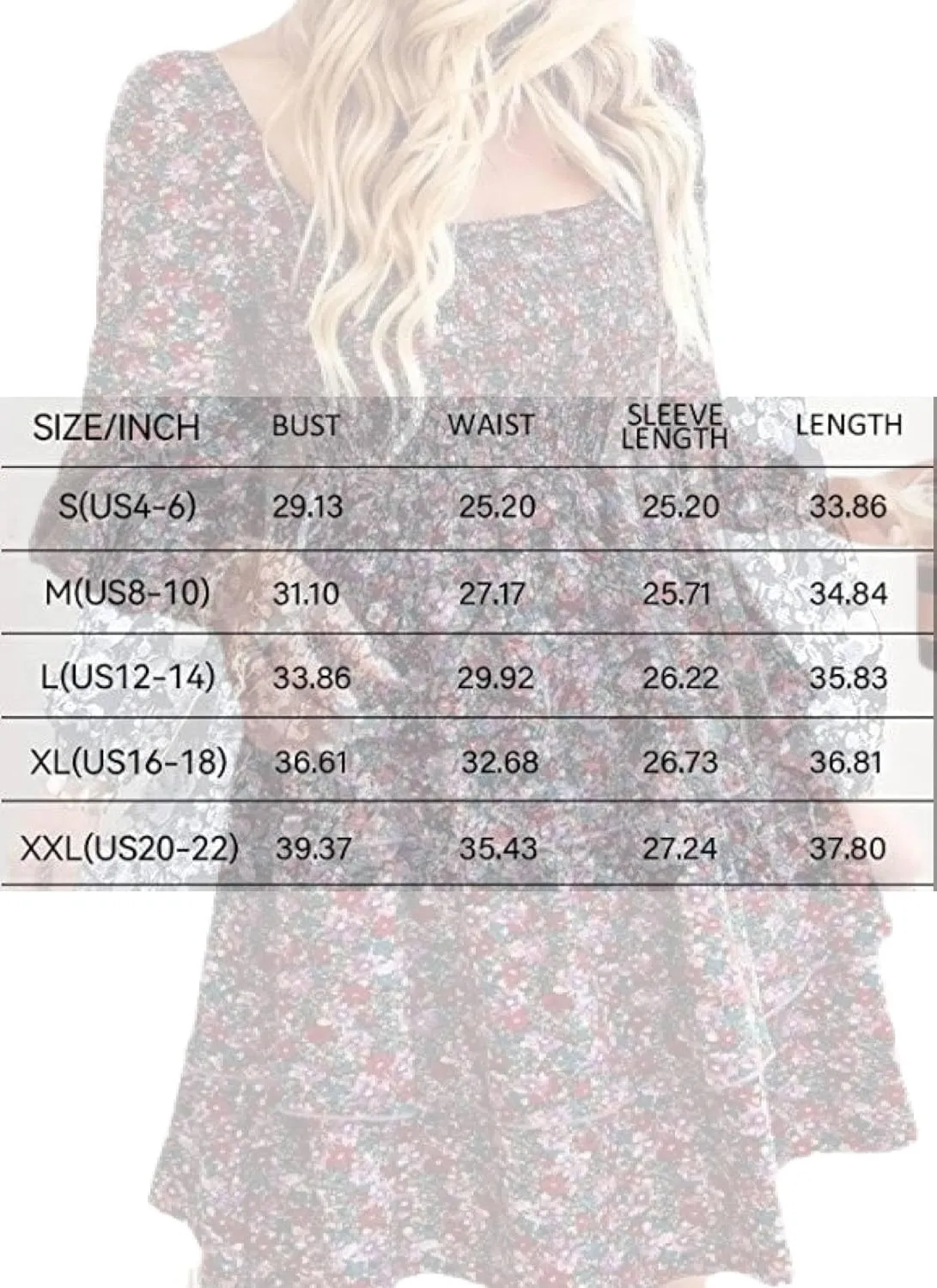 Womens Ruffle Mini Dress Long Puff Sleeve Floral Square Neck Pleated A-Line Dress Casual Spring Layered Swing Dresses