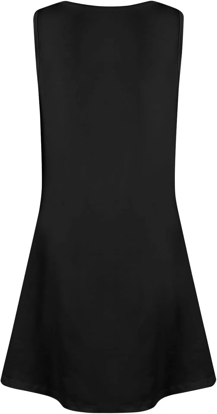 Womens Summer Dress 2025 Casual Solid/Floral Button Down V Neck Sleeveless Boho Beach A-Line Sundresses with Pockets