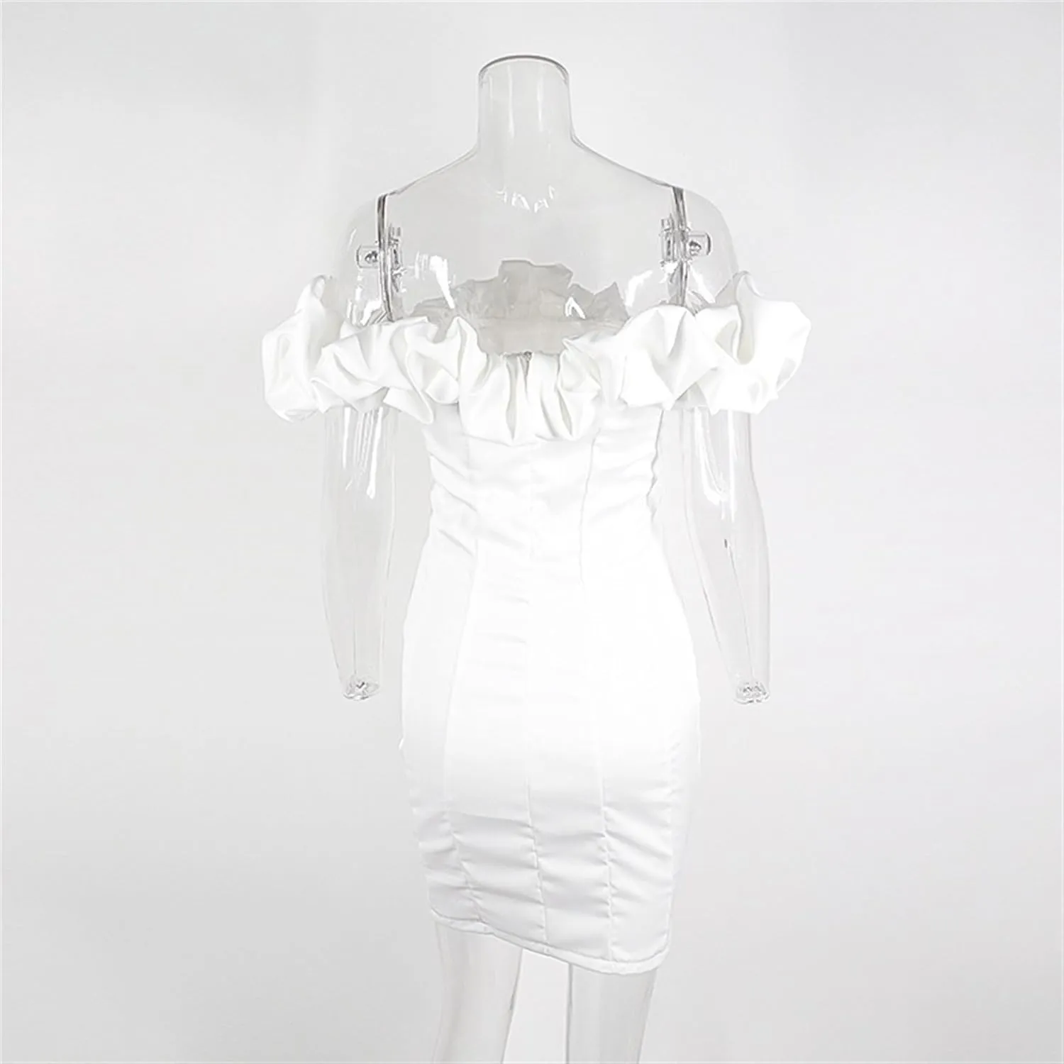 Women's Tube Top Slim Fit Sexy Mini Dress Bodycon Stylish Cocktail Dress Off Shoulder Sleeveless Club Dresses